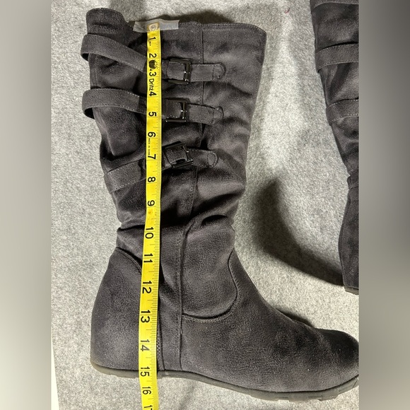 Women’s high boots, size 11, Wanted brand, Sadler style, gray, buckle detail - Picture 7 of 7